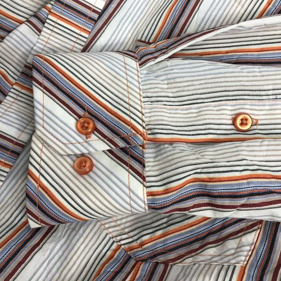 Smash Mens Size XL Long Sleeve Striped Collared - Picture 4 of 7